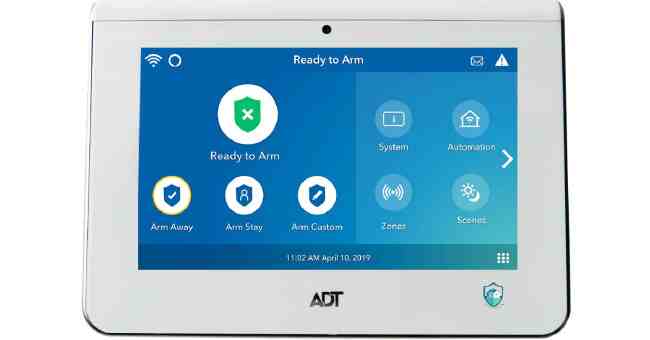 ADT Night Stay vs Stay:  Adt Alarm Panel Screenshot